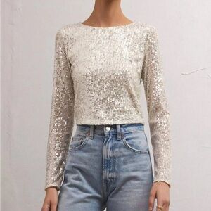 Z Supply Sequin Top in Stardust